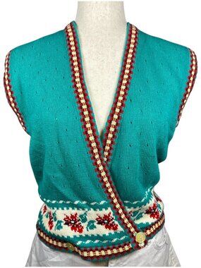Cambridge Spirit green teal sweater vest